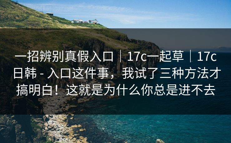 一招辨别真假入口｜17c一起草｜17c日韩 - 入口这件事，我试了三种方法才搞明白！这就是为什么你总是进不去